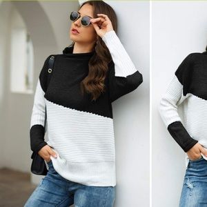NEW Black and white sweater
